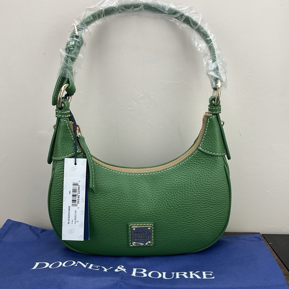 Dooney & Bourke Women's Grass Green Lucca Pebbled Leather Hobo Purse